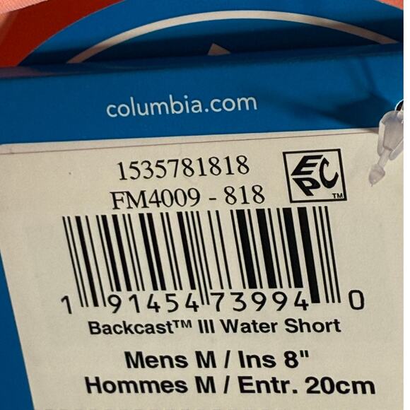 Columbia Men's 8" Back Cast III Upf 50 Water Short Sorbet, Medium - Picture 8 of 8